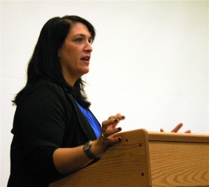 Carolyn Brown spoke about the challenges of making her documentary during a meeting presented in March by the NAU Ethnic Studies Student Ambassadors. Photo by Frank X. Moraga / AmigosNAZ