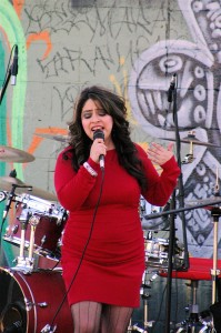 Local singer Alena Chavez performs during the 2011 Fiesta de Mayo celebration presented by the Sunnyside Neighborhood Association in Flagstaff. The fiesta is one of a number of cultural, educational and arts events to be presented in the region, including a Cinco de Mayo Celebration in Sedona, the Hispanic Convocation / Graduación Hispana graduation at Northern Arizona University and Flagstaff Nuestras Raíces’  effort to honor Latino veterans. La cantante local Alena Chavez realiza durante la celebracion de la Fiesta de Mayo de  2011 presentado por la Sunnyside Neighborhood Association en Flagstaff.  La fiesta se encuentra entre varios eventos culturales, educacionales, artisticos que se presenta en la region, incluso una Celebracion del Cinco de Mayo en Sedona, la Convocation / Graduación Hispana en Northern Arizona University y el esfuerzo de Nuestras Raíces en Flagstaff para honorar los veteranos Latinos Photo / foto: Frank X. Moraga / AmigosNAZ