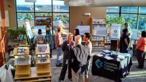 CCC President Dr. Leah L. Bornstein speaks with community members at the CCC Open House in Page on Oct. 22. Courtesy photo
