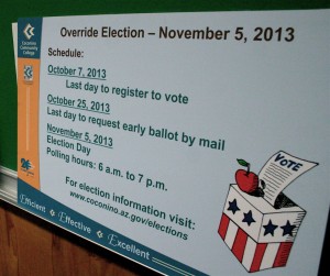 Election information provided by Coconino Community College during its recent informational open houses. AmigosNAZ file photo.