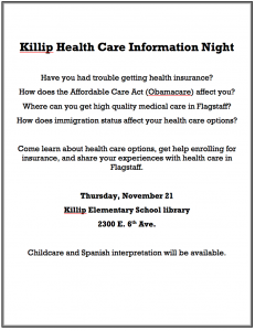 Nov. 21 — Health Care Information Night