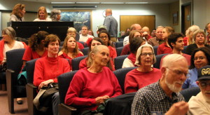 La Plaza Vieja neighborhood residents and opponents to student housing attend a City of Flagstaff Zoning and Planning Commission meeting in early 2014. AmigosNAZ file photo ©2014