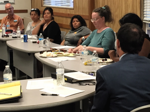 Members of the Flagstaff Police Department Citizen's Liaison Committee meet with the public during a quarterly meeting held June 22, 2016 at the offices of the Sunnyside Neighborhood Association Inc.